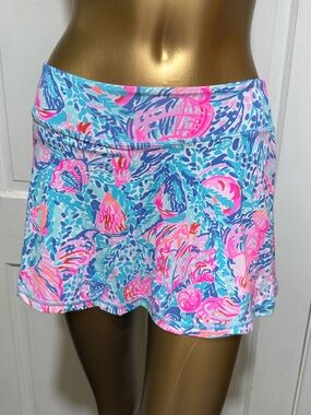 Lilly Pulitzer Skort Womens Size XXS Luxletic Treasure Trove Pink Blue